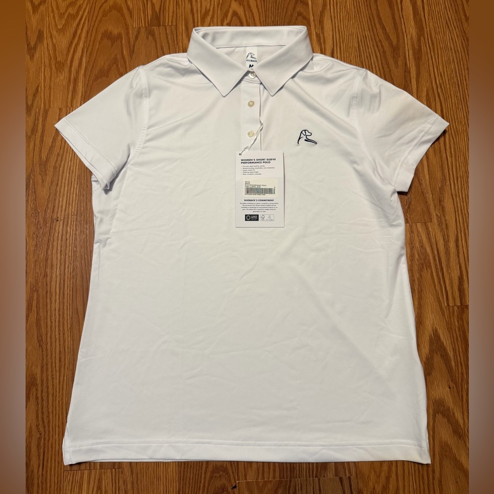 RHOBACK short sleeve Ladies Polo Shirt Golf Women’s Size M Collared Shirt NWT